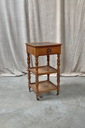 Marble top & cane side table (Reserved)