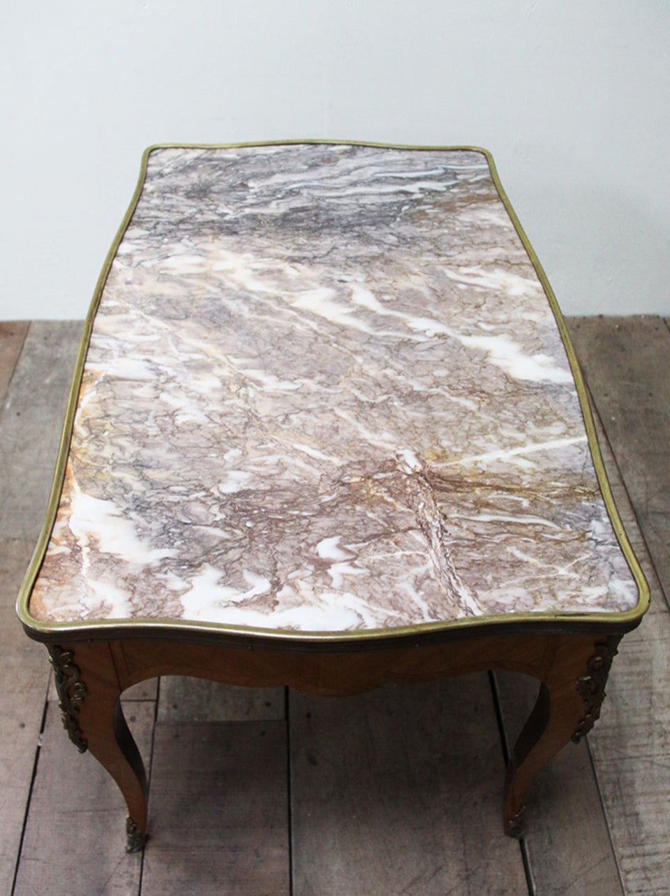 Coffee table with pink marble top