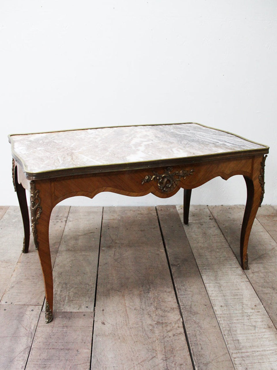 Coffee table with pink marble top