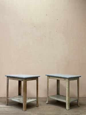 Pair of enamel tables