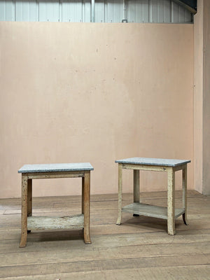 Pair of enamel tables