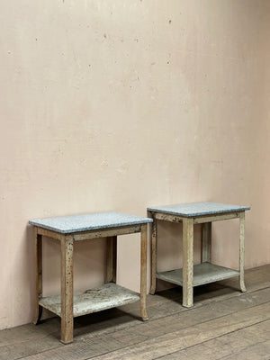 Pair of enamel tables