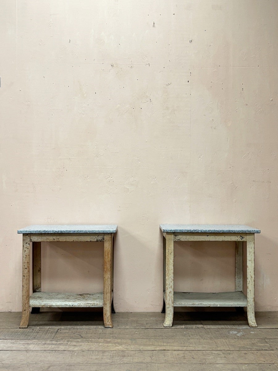 Pair of enamel tables