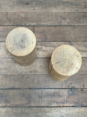Pair of oak stools/side tables (each £250+ VAT)