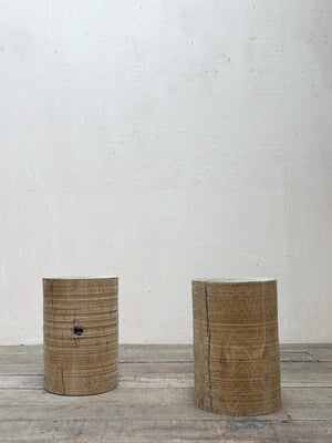 Pair of oak stools/side tables (each £250+ VAT)