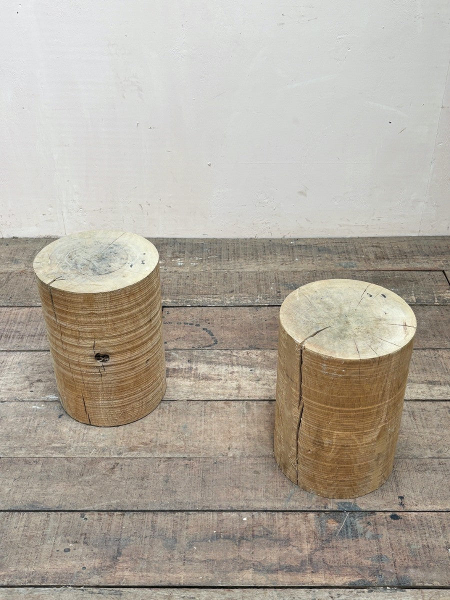 Pair of oak stools/side tables (each £250+ VAT)