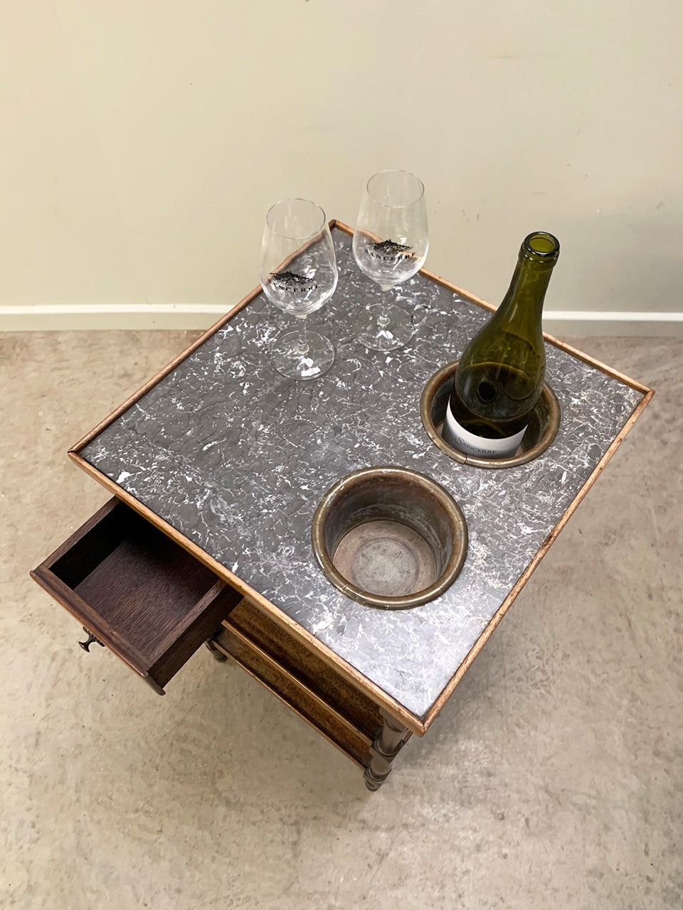 Tiered wine cooler table