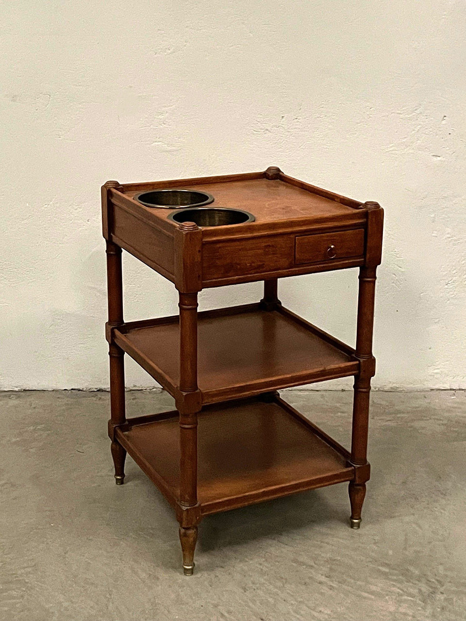 Tiered table with wine coolers