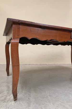Wide fruitwood dining table