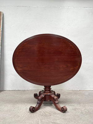 Mahogany oval top tilt table