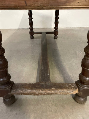 Oak table with sliding drawers