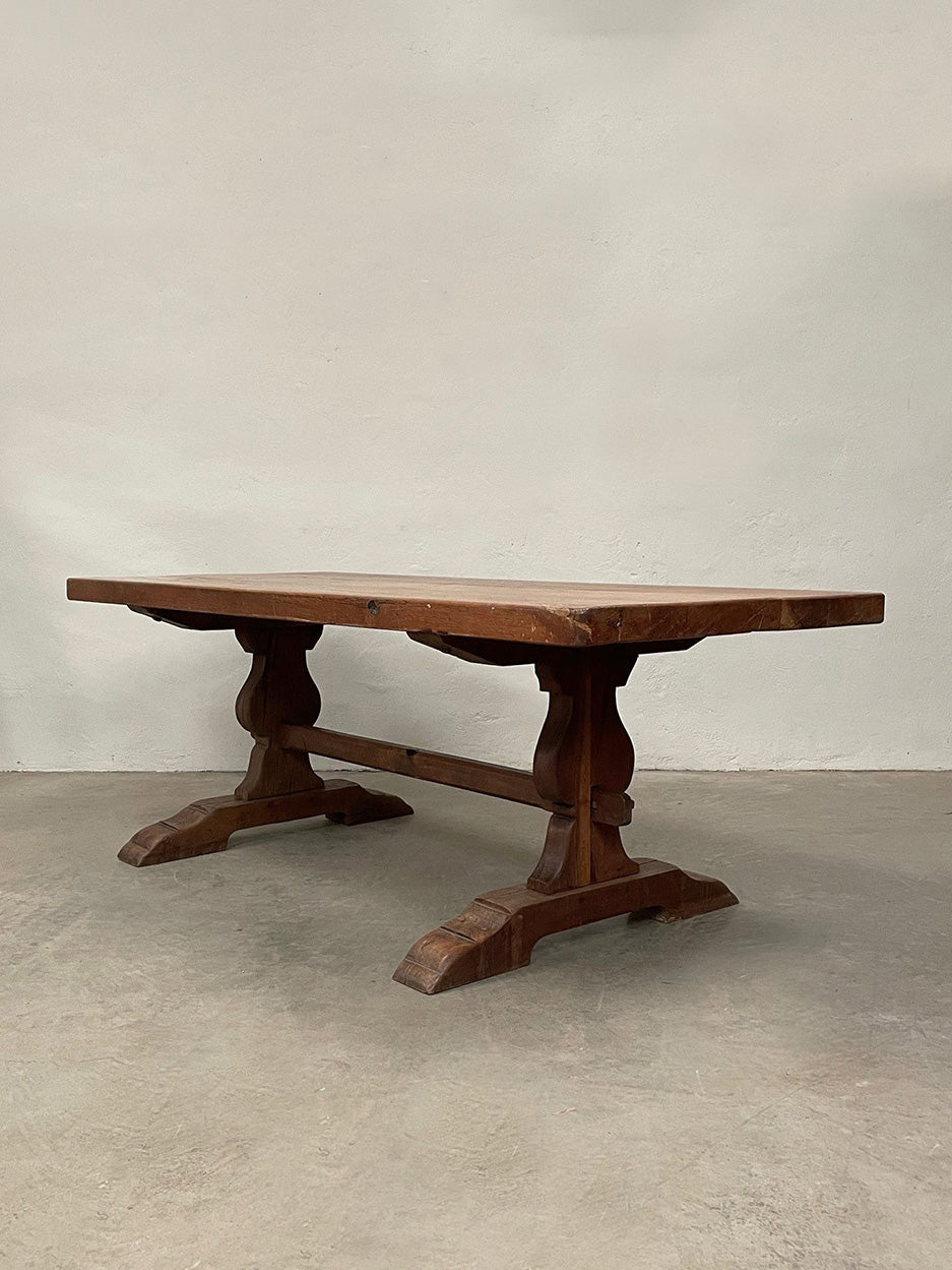 Refectory dining table with stretcher (Reserved)