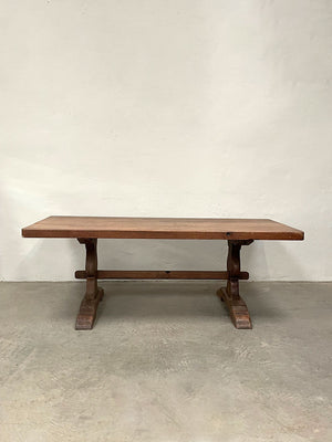 Refectory dining table with stretcher