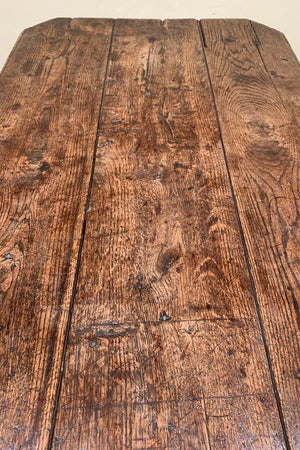 Farmhouse table with squared off corners
