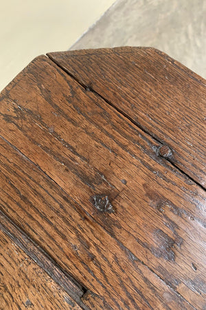 Farmhouse table with squared off corners