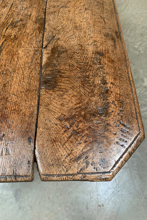 Farmhouse table with squared off corners