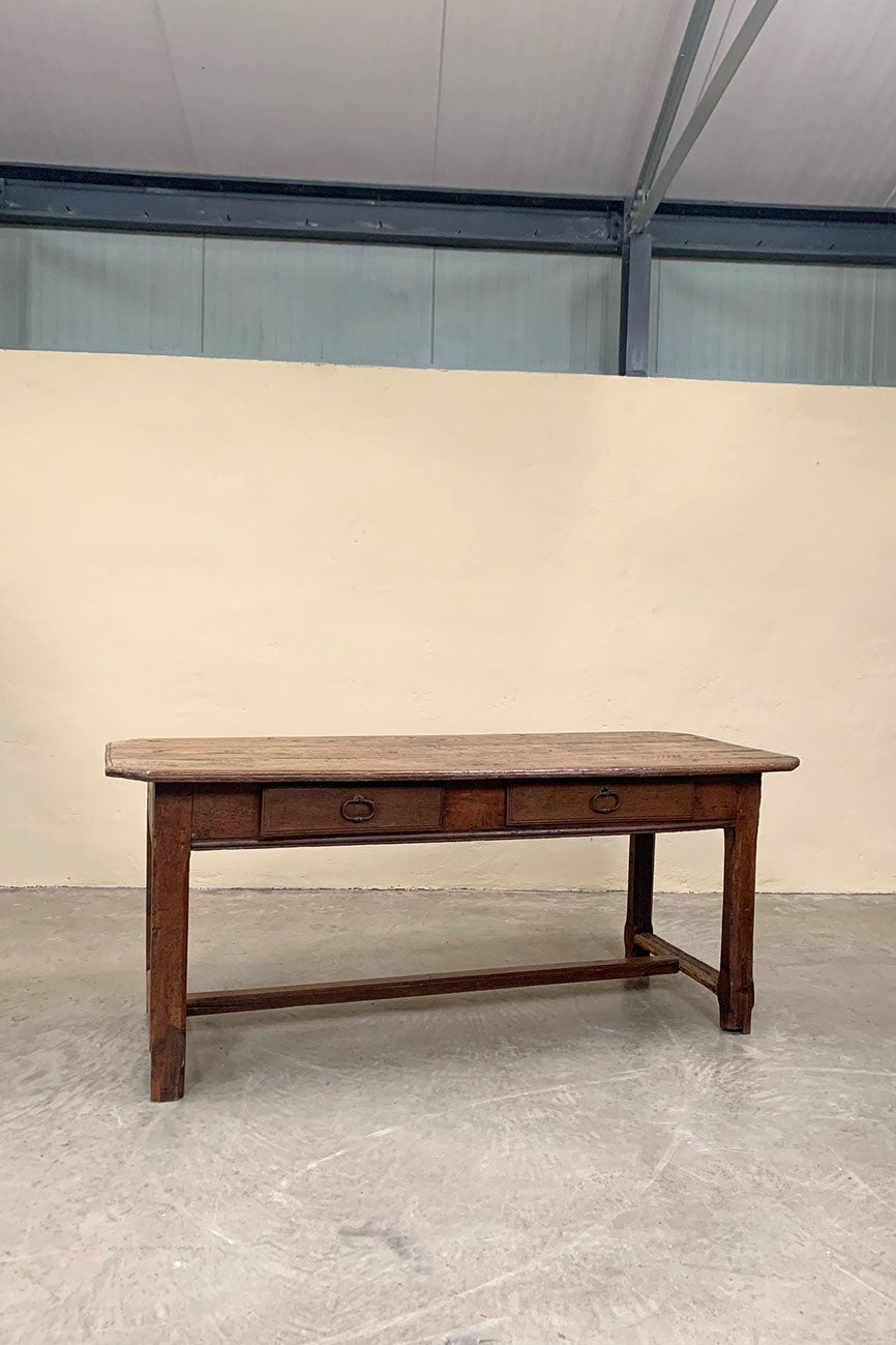 Farmhouse table with squared off corners