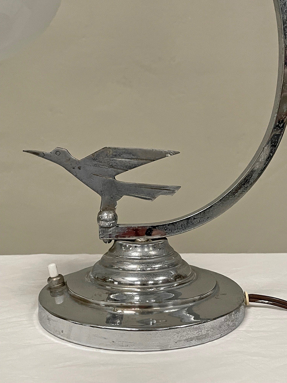 Chrome Art Deco table lamp