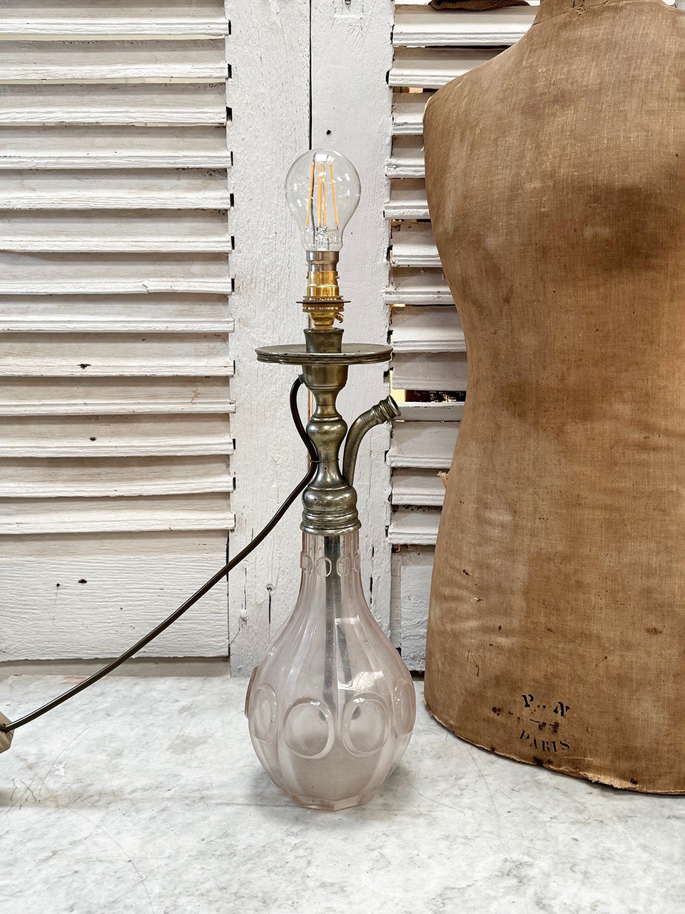 Glass table lamp