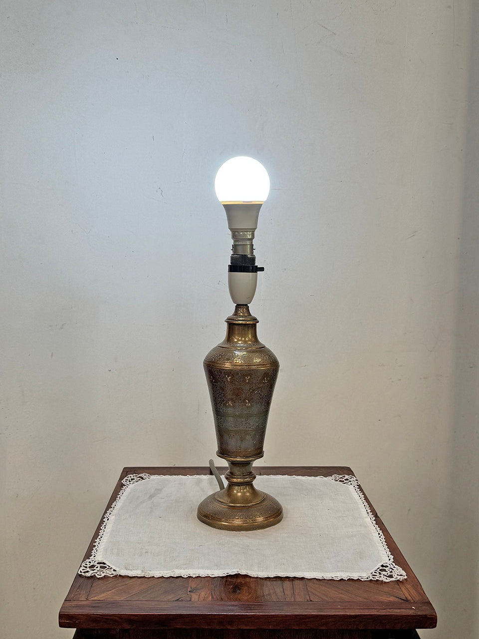 Petite brass table lamp