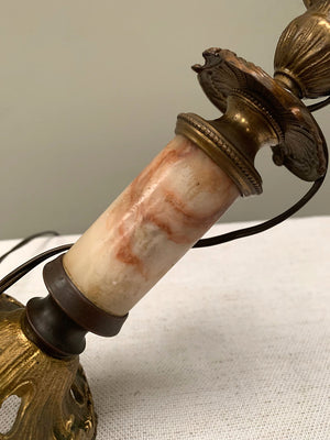 Pair of petite marble table lamps (Reserved)