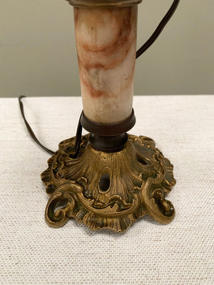 Pair of petite marble table lamps (Reserved)