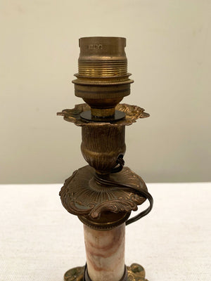 Pair of petite marble table lamps (Reserved)