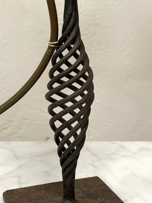 Wrought iron twisted table lamp