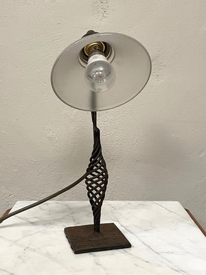 Wrought iron twisted table lamp