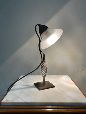 Wrought iron twisted table lamp