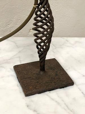 Wrought iron twisted table lamp