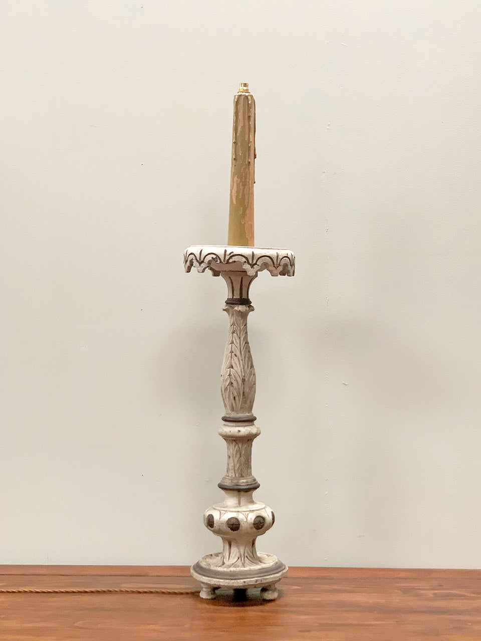 Tall carved table lamp base