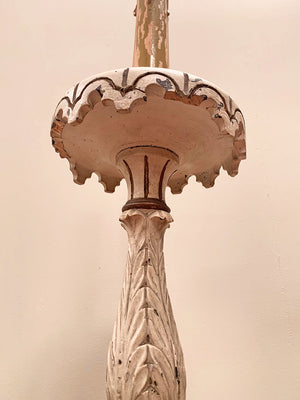 Tall carved table lamp base