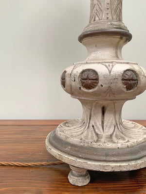 Tall carved table lamp base