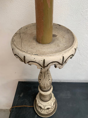 Tall carved table lamp base