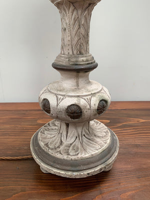 Tall carved table lamp base
