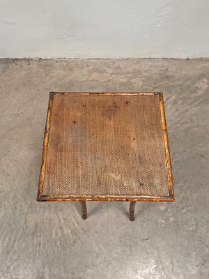 Faux tiger bamboo side table
