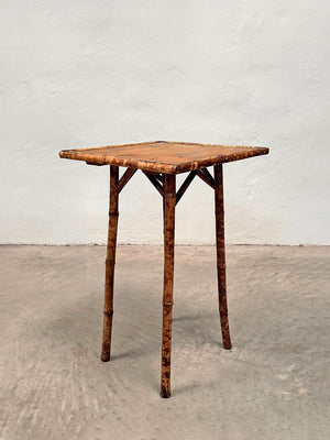 Faux tiger bamboo side table