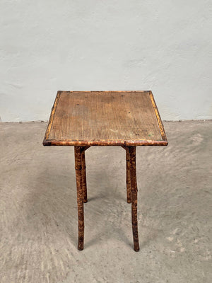 Faux tiger bamboo side table