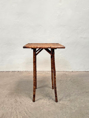 Faux tiger bamboo side table