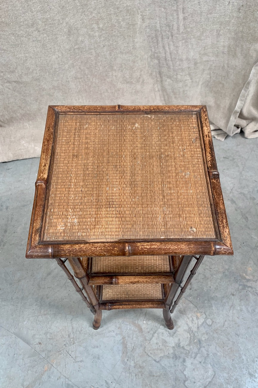 Faux bamboo side table