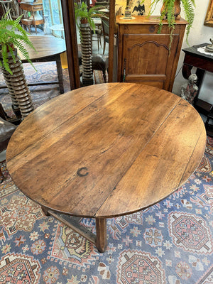 Large oval drop leaf table