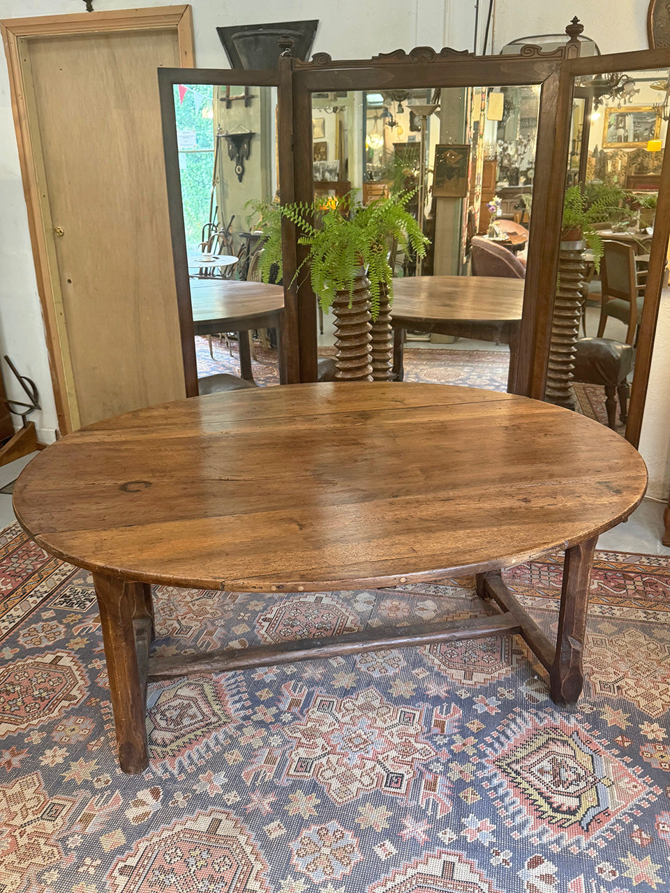 Large oval drop leaf table