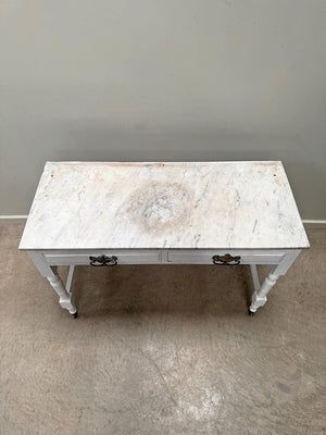 Painted desk with marble top