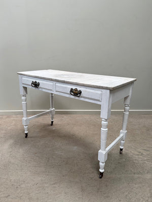 Painted desk with marble top