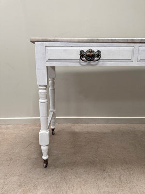 Painted desk with marble top