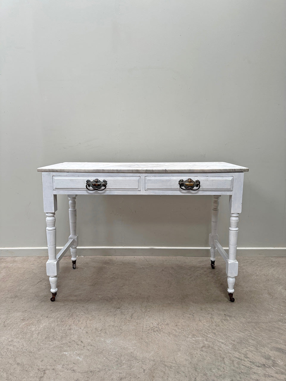Painted desk with marble top