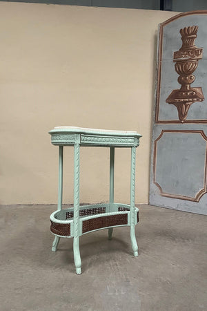 Turquoise kidney shaped side table