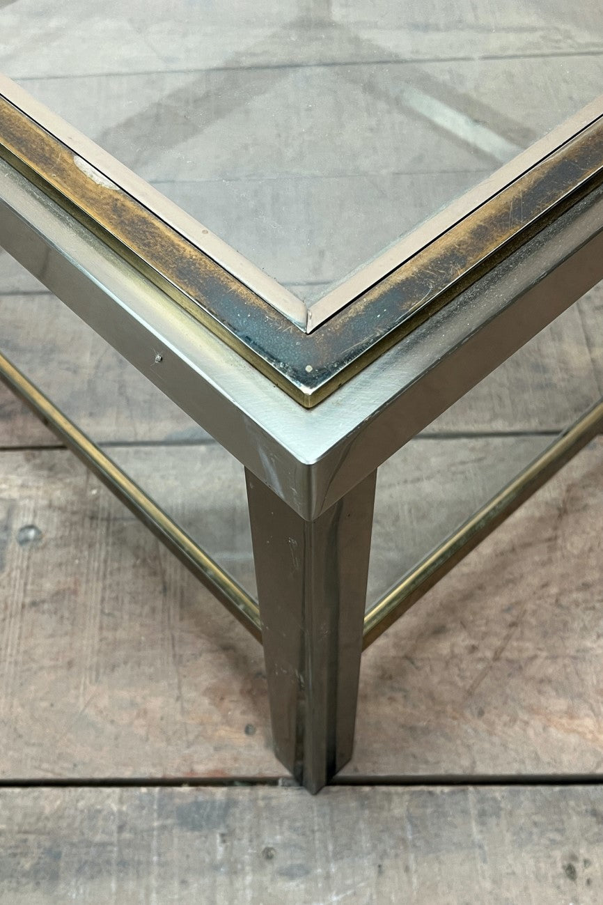 Brass and chrome coffee table
