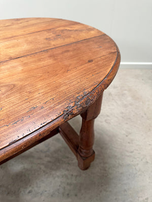 Oval walnut table